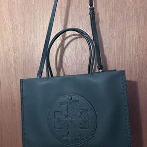 Tory Burch Forest GreenLeather Tote Bag